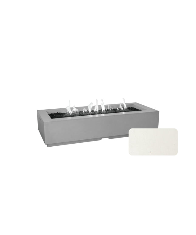 American Fyre Designs 72-1/4"W x 30-1/4"D x 15-1/4"H Louvre Fire Pit 688-WA-11-M8 - White Aspen