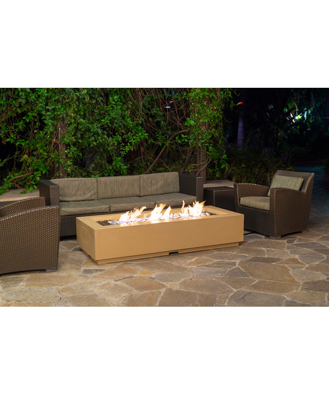 American Fyre Designs 72-1/4"W x 30-1/4"D x 15-1/4"H Louvre Fire Pit 688-CB-11-M8 - Cafe Blanco