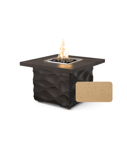 American Fyre Designs 36"W x 36"D x 24"H Square Voro Fire Table 725-CB-11-M2 - Cafe Blanco