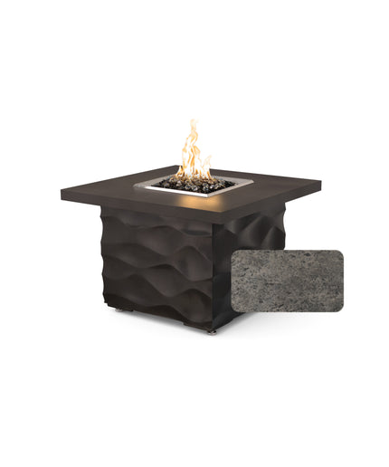 American Fyre Designs 36"W x 36"D x 24"H Square Voro Fire Table 725-DB-11-M2 - Dark Bassalt