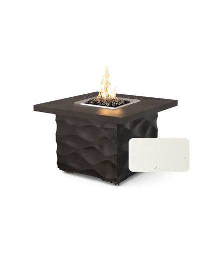 American Fyre Designs 36"W x 36"D x 24"H Square Voro Fire Table 725-WA-11-M2 - White Aspen