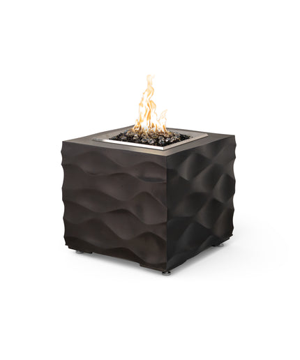 American Fyre Designs 25-1/2"W x 25-1/2"D x 22-3/4"H Square Voro Cube Firepit Table 726-BA-11-M2 - Black Lava