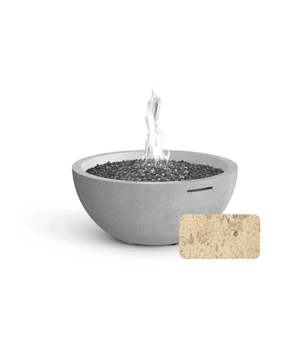 American Fyre Designs 36"Diameter x 16"H Round Fire Bowl 732-TR-11-M6 - Travertine
