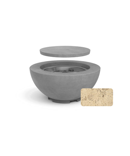 American Fyre Designs 32"Diameter x 15"H Round Fire Bowl 735-TR-11-M2 - Travertine