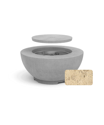 American Fyre Designs 36"Diameter x 16-1/2"H Round Fire Bowl 736-TR-11-M2 - Travertine