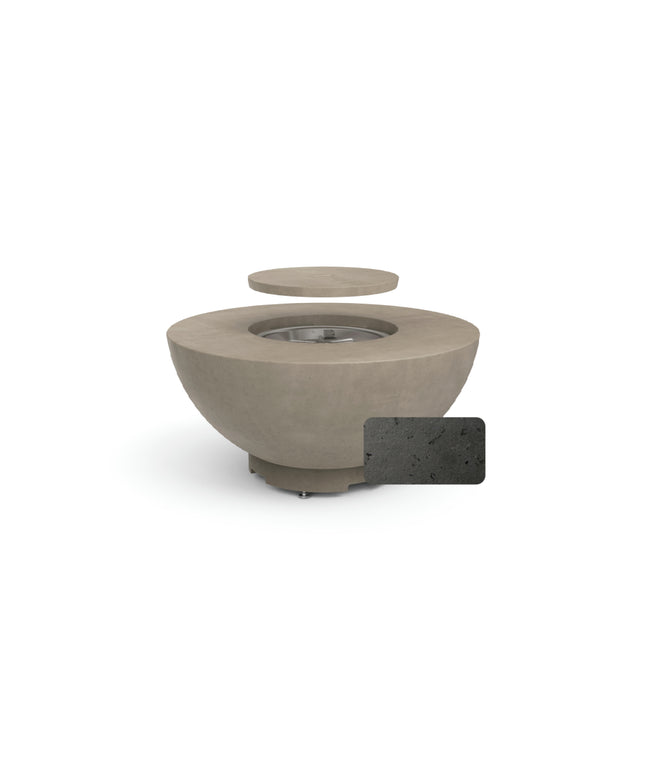American Fyre Designs 48"Diameter x 23"H Round Natural Gas Fire Bowl 738-BA-11-M2NC - Black Lava