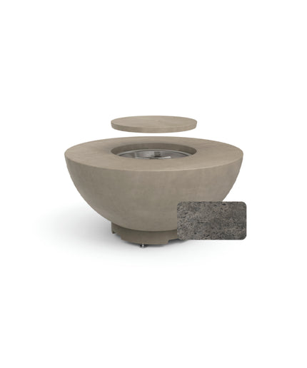American Fyre Designs 48"Diameter x 23"H Round Natural Gas Fire Bowl 738-DB-11-M2NC - Dark Bassalt