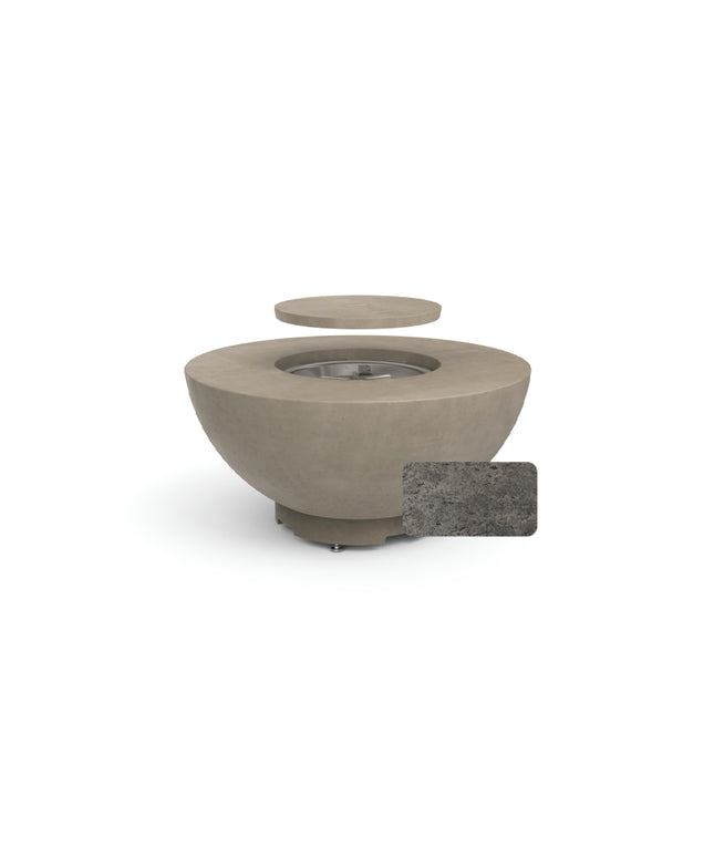 American Fyre Designs 48"Diameter x 23"H Round Natural Gas Fire Bowl 738-DB-11-M2NC - Dark Bassalt