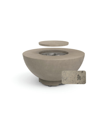 American Fyre Designs 48"Diameter x 23"H Round Natural Gas Fire Bowl 738-LB-11-M2NC - Light Bassalt