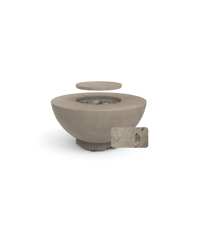 American Fyre Designs 48"Diameter x 23"H Round Natural Gas Fire Bowl 738-LB-11-M2NC - Light Bassalt