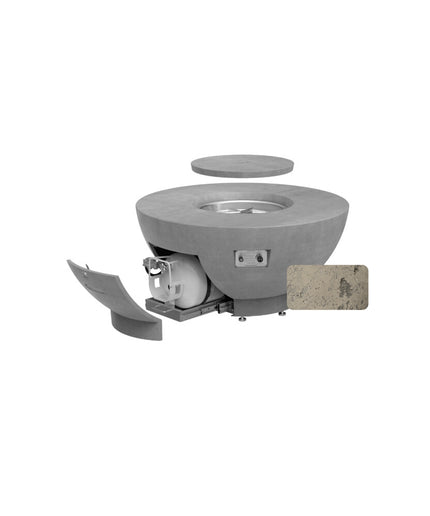 American Fyre Designs 48"Diameter x 23"H Round Propane Fire Bowl 738-LB-11-M2PC - Light Bassalt