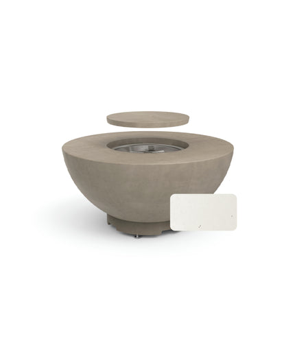 American Fyre Designs 48"Diameter x 23"H Round Natural Gas Fire Bowl 738-WA-11-M2NC - White Aspen