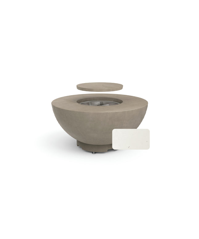 American Fyre Designs 48"Diameter x 23"H Round Natural Gas Fire Bowl 738-WA-11-M2NC - White Aspen