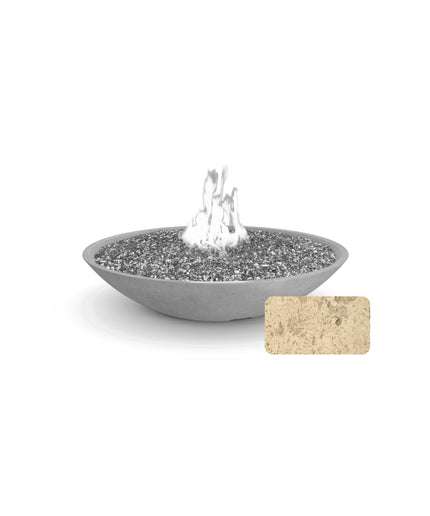 American Fyre Designs 48"Diameter x 10-1/2"H Round Marseille Fire Bowl 751-TR-11-M6 - Travertine