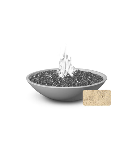 American Fyre Designs 40"Diameter x 10-1/2"H Round Marseille Fire Bowl 752-TR-11-M6 - Travertine
