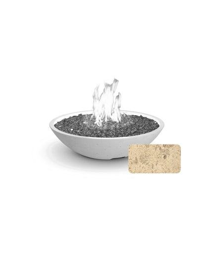 American Fyre Designs 32"Diameter x 8-1/2"H Round Marseille Fire Bowl 753-TR-11-M6 - Travertine