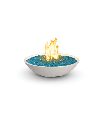 American Fyre Designs 32"Diameter x 8-1/2"H Round Marseille Fire Bowl 753-WA-11-M6 - White Aspen
