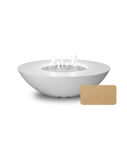American Fyre Designs 60"W x 36"D x 18"H Calais Oval Fire Table 759-CB-11-M4 - Cafe Blanco