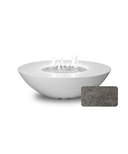 American Fyre Designs 60"W x 36"D x 18"H Calais Oval Fire Table 759-DB-11-M4 - Dark Bassalt