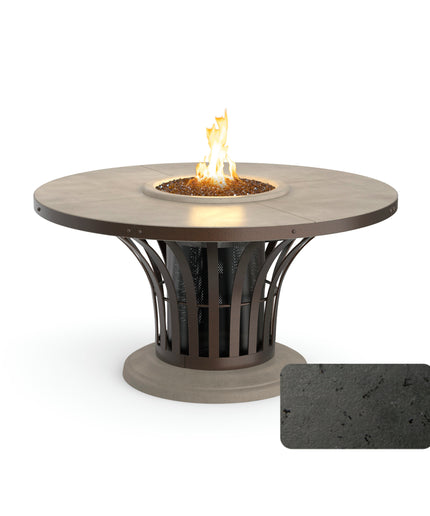 American Fyre Designs 54" Diameter x 28"H Round Fiesta Dining Fire Table 775-BA-11-M2 - Bronze / Black Lava