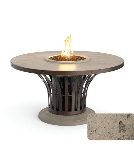 American Fyre Designs 54" Diameter x 28"H Round Fiesta Dining Fire Table 775-LB-11-M2 - Bronze / Light Bassalt