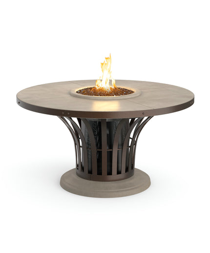 American Fyre Designs 54" Diameter x 28"H Round Fiesta Dining Fire Table 775-SM-11-M2 - Bronze / Smoke