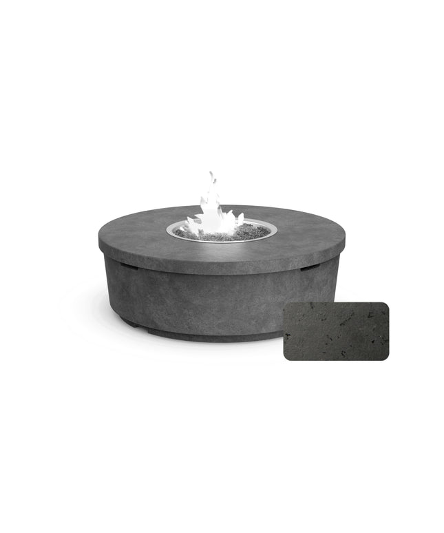 American Fyre Designs 47" Diameter x 15-1/2"H Round Contempo Fire Table 782-BA-11-M2 - Black Lava