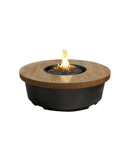 American Fyre Designs 47"Diameter x 15-1/2"H Round Reclaimed Wood Contempo Fire Table 782-BA-FO-M2 - French Oak