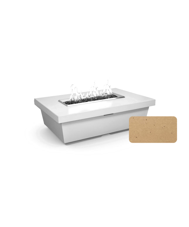 American Fyre Designs 52"W x 36"D x 15-1/2"H Rectangle Contempo Fire Table 783-CB-11-M4 - Cafe Blanco