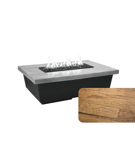 American Fyre Designs 52"W x 36"D x 15-1/2"H Rectangle Reclaimed Wood Contempo Fire Table 783-BA-FO-M4 - French Oak