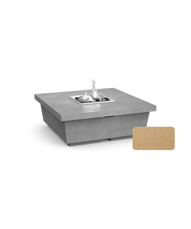 American Fyre Designs 44"W x 44"D x 15-1/2"H Square Contempo Fire Table 784-CB-11-M2 - Cafe Blanco