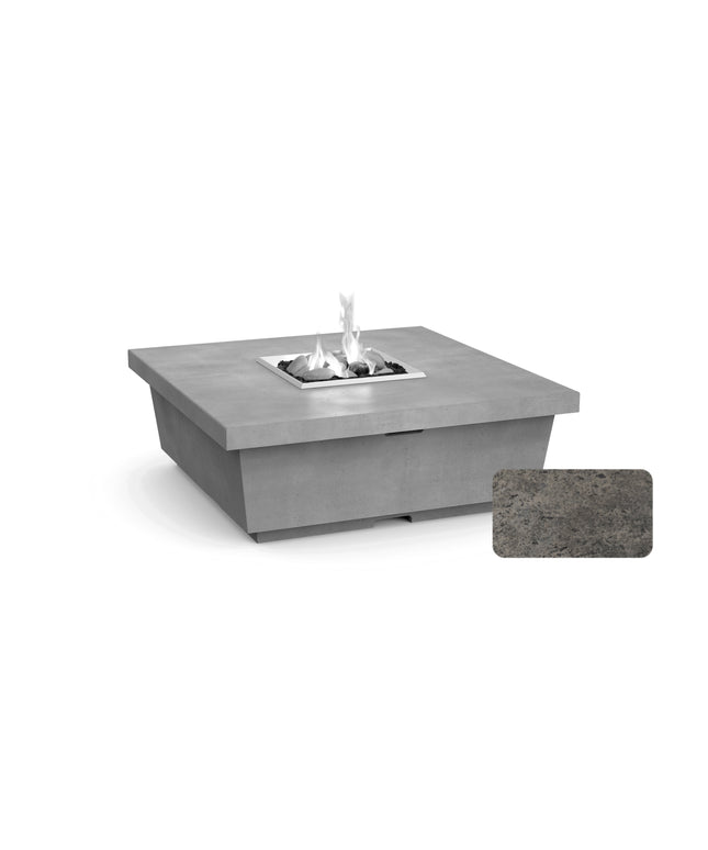 American Fyre Designs 44"W x 44"D x 15-1/2"H Square Contempo Fire Table 784-DB-11-M2 - Dark Bassalt