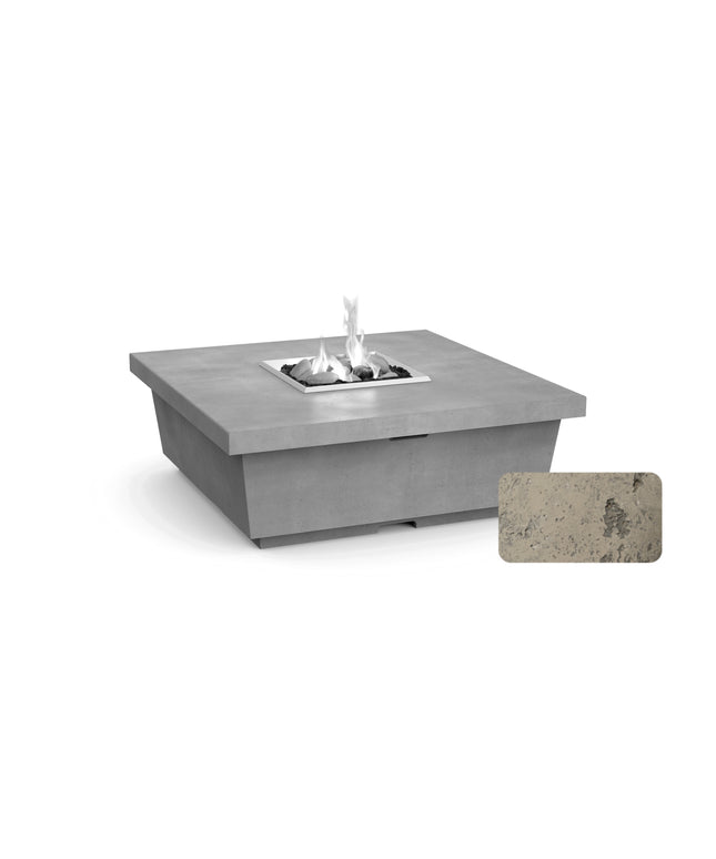 American Fyre Designs 44"W x 44"D x 15-1/2"H Square Contempo Fire Table 784-LB-11-M2 - Light Bassalt