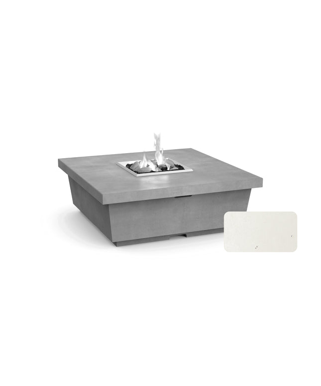 American Fyre Designs 44"W x 44"D x 15-1/2"H Square Contempo Fire Table 784-WA-11-M2 - White Aspen