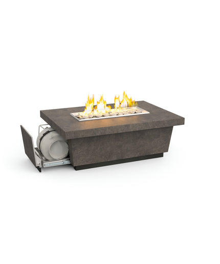American Fyre Designs 52"W x 36"D x 18-1/2"H Rectangle Contempo LP Select Fire Table 785-DB-11-M4PC - Dark Bassalt