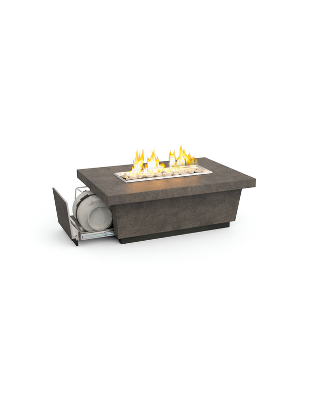 American Fyre Designs 52"W x 36"D x 18-1/2"H Rectangle Contempo LP Select Fire Table 785-DB-11-M4PC - Dark Bassalt