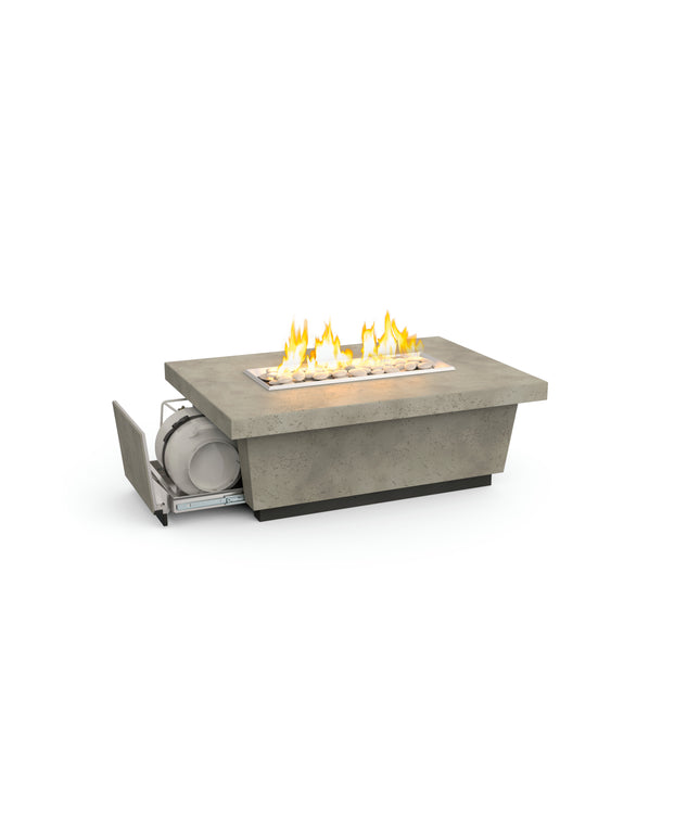 American Fyre Designs 52"W x 36"D x 18-1/2"H Rectangle Contempo LP Select Fire Table 785-LB-11-M4PC - Light Bassalt
