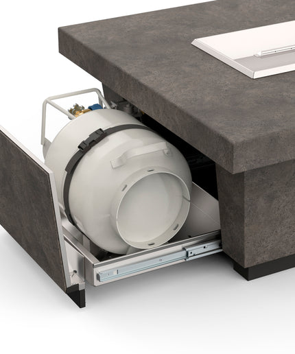 American Fyre Designs 52"W x 36"D x 18-1/2"H Rectangle Contempo LP Select Fire Table 785-DB-11-M4PC - Dark Bassalt