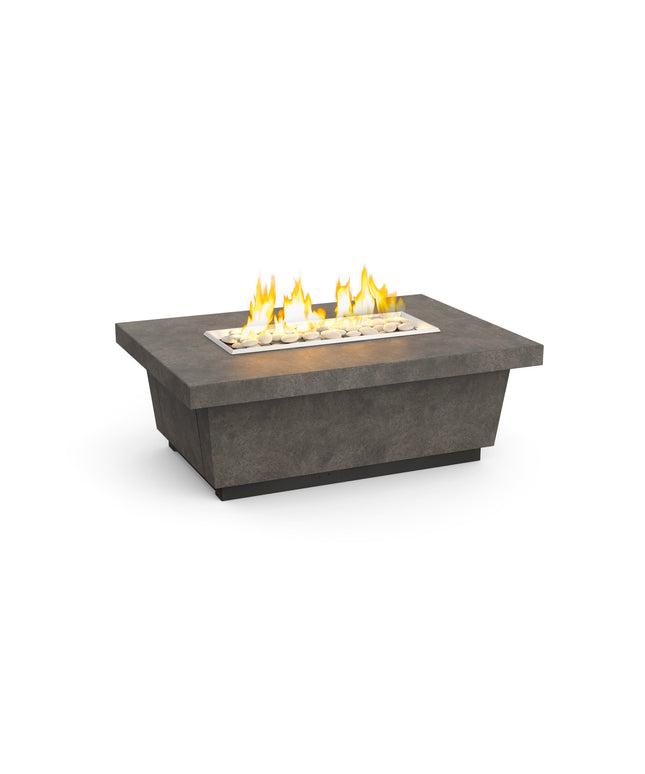 American Fyre Designs 52"W x 36"D x 18-1/2"H Rectangle Contempo LP Select Fire Table 785-DB-11-M4PC - Dark Bassalt