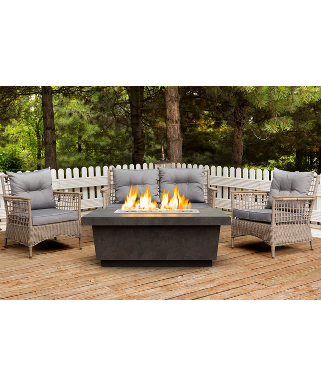 American Fyre Designs 52"W x 36"D x 18-1/2"H Rectangle Contempo LP Select Fire Table 785-DB-11-M4PC - Dark Bassalt