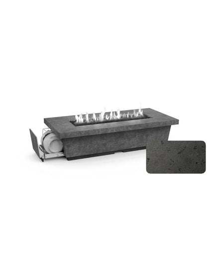 American Fyre Designs 76"W x 36"D x 18-1/2"H Rectangle Contempo Long LP Select Fire Table 788-BA-11-M8PC - Black Lava