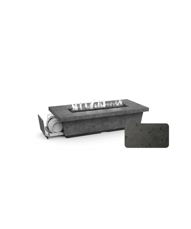 American Fyre Designs 76"W x 36"D x 18-1/2"H Rectangle Contempo Long LP Select Fire Table 788-BA-11-M8PC - Black Lava