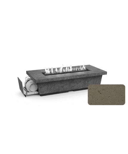American Fyre Designs 76"W x 36"D x 18-1/2"H Rectangle Contempo Long LP Select Fire Table 788-SM-11-M8PC - Smoke