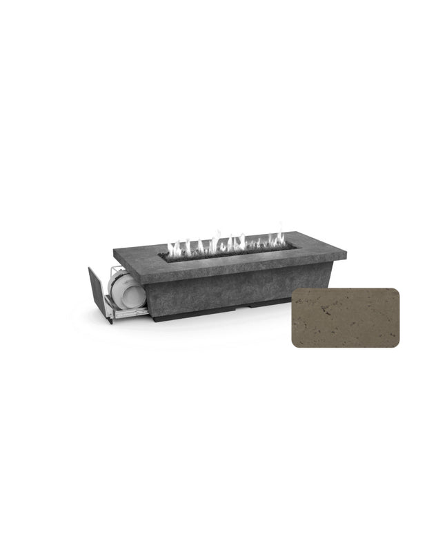 American Fyre Designs 76"W x 36"D x 18-1/2"H Rectangle Contempo Long LP Select Fire Table 788-SM-11-M8PC - Smoke