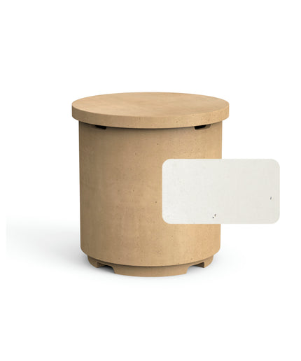 American Fyre Designs 20-3/4"Diameter x 21"H Contempo Tank End Table 8510-WA - White Aspen