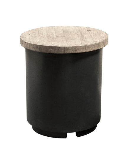 American Fyre Designs 17-3/4"Diameter x 21-1/2"H Contempo Tank End Table Silver Pine 8510-BA-SP