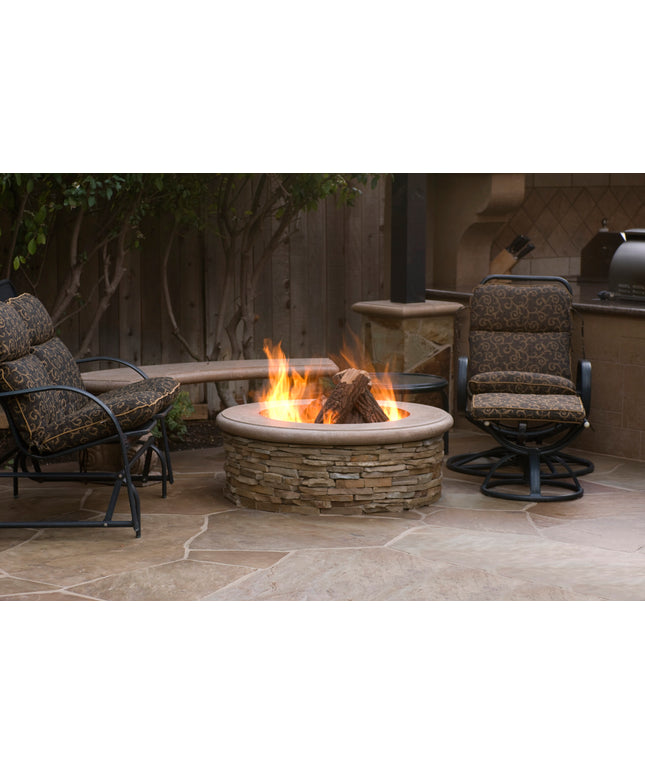 American Fyre Designs 39"Diameter x 14-1/2"H Contractor's Model Round Fire Pit 685-CB-11-M6 - Cafe Blanco