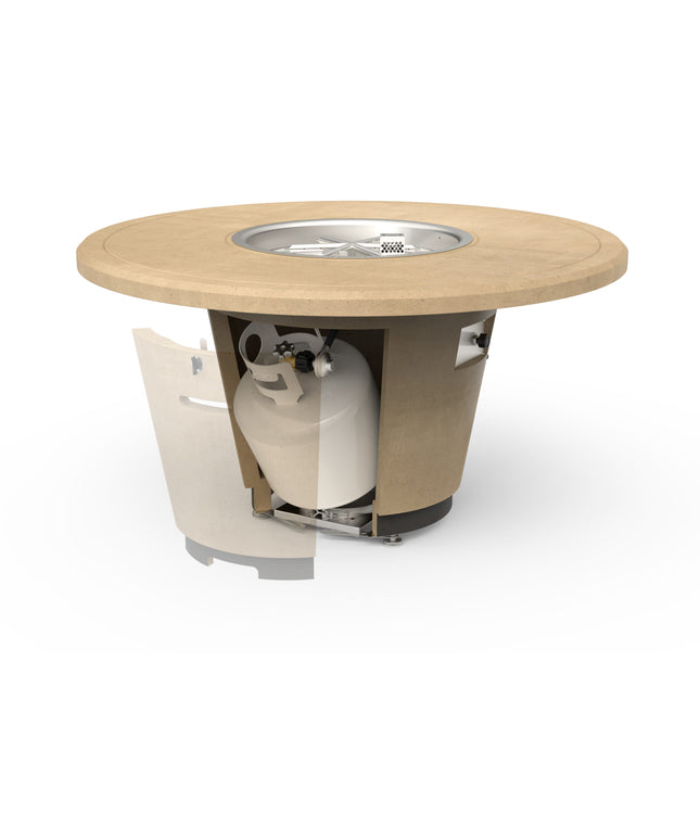 American Fyre Designs 48"Diameter x 24"H Round Cosmopolitan Fire Table 645-CB-11-M2 - Cafe Blanco
