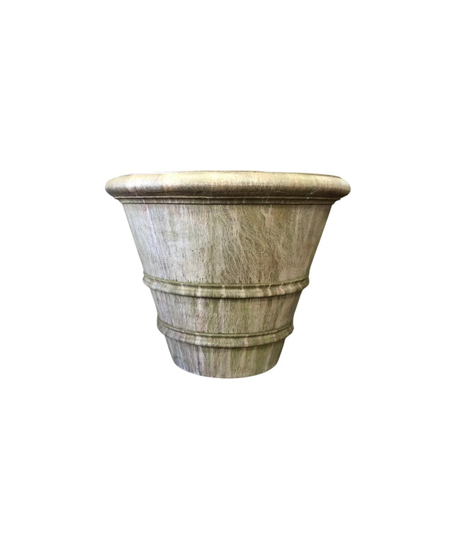 Campania Classic Rolled Rim 40" W x 31.5" H Round Large Cast Stone Planter P-903-AL - Aged Limestone