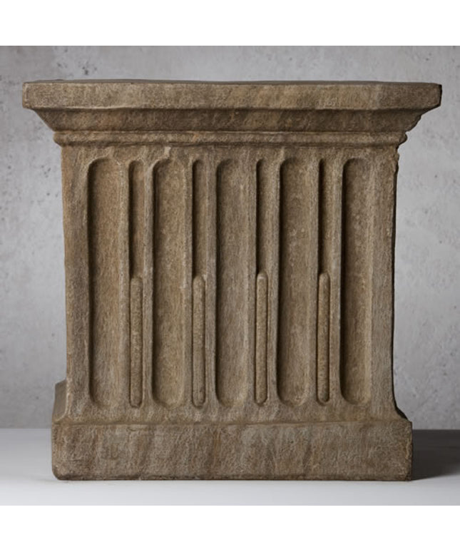 Campania Relais 24" W x 21.75" H Round Large Cast Stone Urn Planter P-575-AL - Aged Limestone